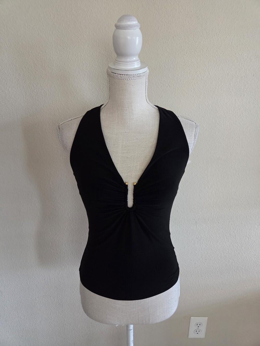 Aritzia Black Smooth Matter Hatchway Halter Top Size Small NWT